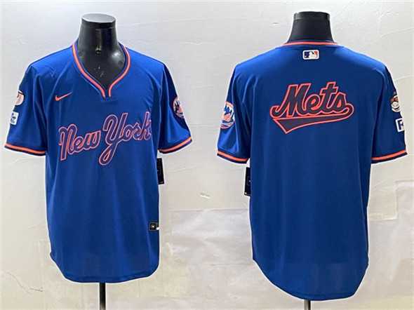 Mens New York Mets Team Big Logo Royal 2025 Spring Training Stitched Jersey->new york mets->MLB Jersey